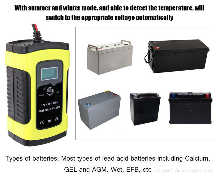 Blei -Säure Digital LCD -Anzeigeauto -Batterie -Ladegerät