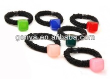 Fashion high end Jade Decorative Elastic ball ponytail holders