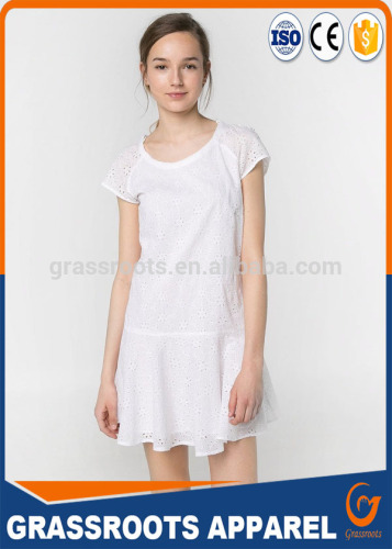 custom girls plain white cotton dress