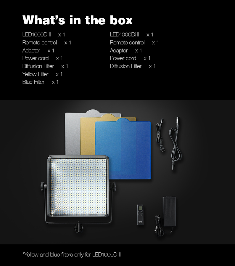 Godox LED1000BI II Bi-color LED1000D II Version LED Video Light DMX Port CRI 96 TLCI 98 with Remote Control LED Continuous Light