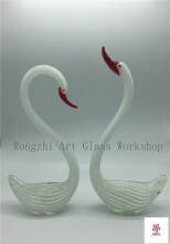White Swan Glass Sculpture