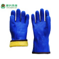 PVC Bule Coating Fleece Forrado térmico Guantes cálidos