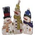 Decorative Snowman Triple Folding Screen