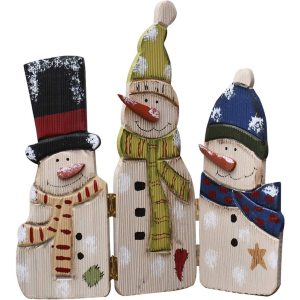 Decoratief sneeuwpop drievoudig vouwscherm