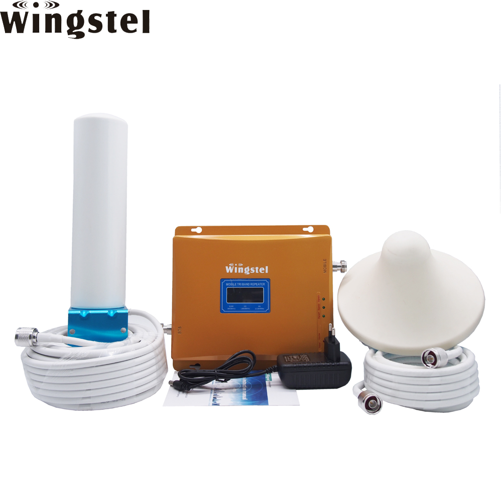 Wingstel 2G 3G 4G GSM LTE Tri band Cell Phone Signal Booster Repeater Mobile Network Signal Amplifier From China