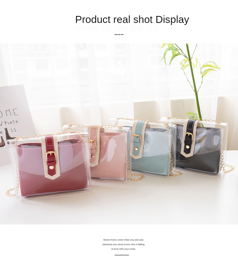 Foreign Trade Wholesale Ladies Transparent Jelly Bag Shoulder Messenger Mobile Phone Small Bag Fashion Female Bag