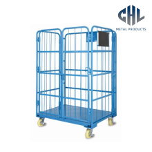 Blue Wire Mesh Roll Container