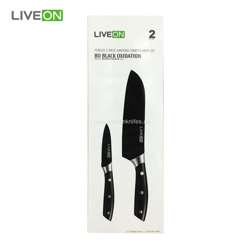 2 pcs Black Oxide Blade Knife Set