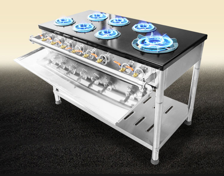 Commercial kitchen burner gas