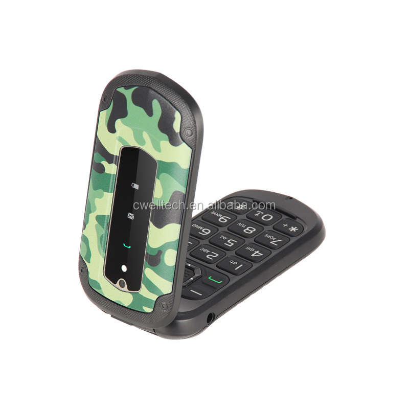 In Stock 1.8 Screen Indicator Light Flip 2G Feature Phone with Dual SIM Cards Wireless FM Radio