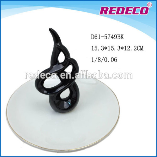 Bathroom display ceramic jewelry ring holder