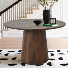 Solid wood pedestal dining table for 4 people