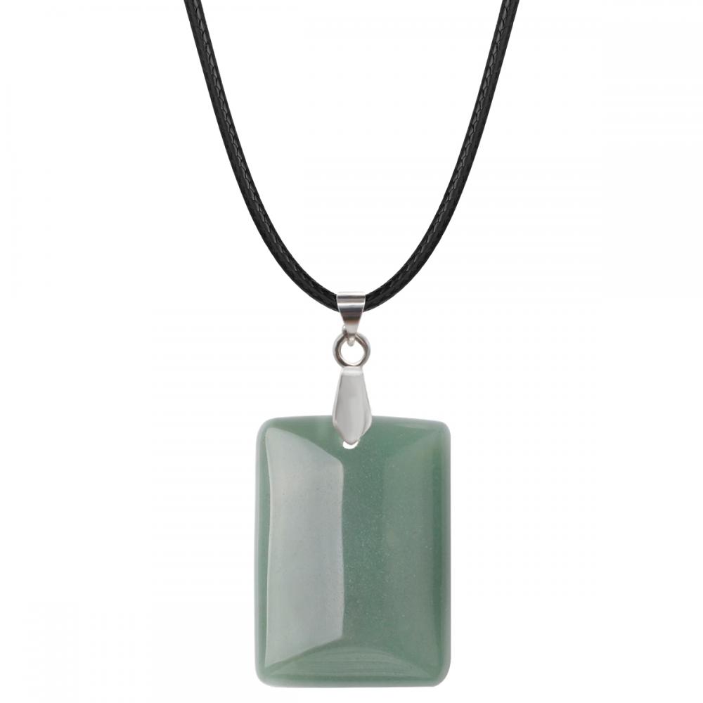 Aventurina verde de 30x40 mm Collar Cuboide Hombres Rectángulo Colgante