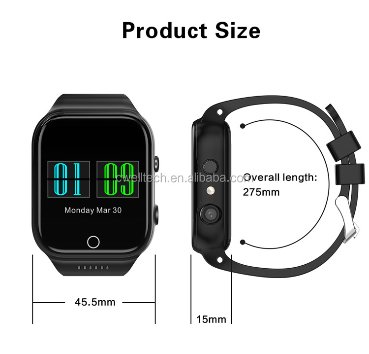 KW88 1.54 inch Single SIM Card WiFi GPS Android Smart Watch Phone for IOS Android System Smart Watch 4G Mobile phone X89