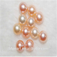 Wholesale Pearl Jewelry Loose Freshwater Pearl Bead Half Drilled (AAA pink 8-9mm)