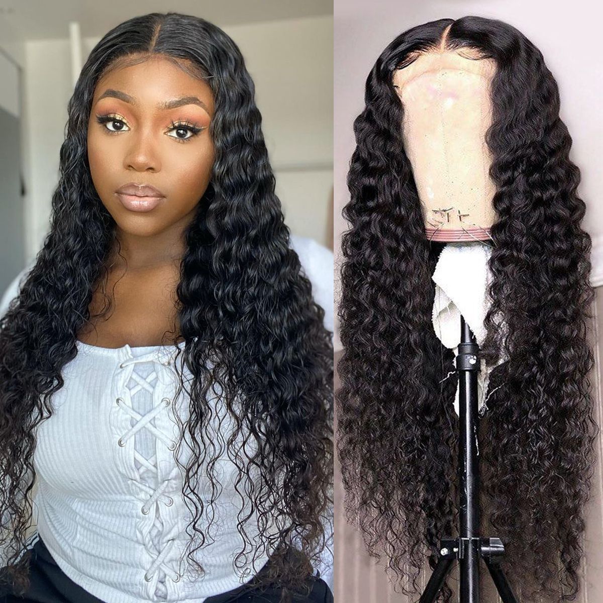 Brazilian Virgin Human Hair Lace Frontal Wig For Black Women Wholesale Factory Deep Wave 13x4 Full HD Lace Front Wigs Vendors