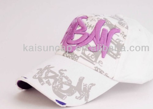 Fashion worn out 3D embroidery baseball cap