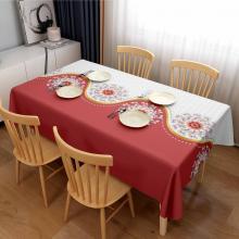 Asymmetric wave PU Printed table cloth