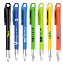 Custom Heat Transfer Printed Promotional Pens - Black, Blue, Red Ink Plastic Ball Point Pens