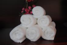 16s High Loop Satin Border Bath Towels White