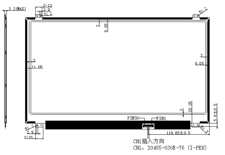 15.6 Inch Boe Industrial Controller Panel TFT LCD Display IPS 1920 *1080 Edp Industrial TFT LCD Display Screen