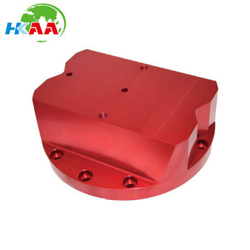 CNC red anodized 6061 aluminium 5th Axis BASE PLATE of workholding