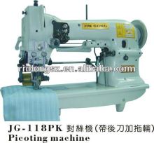 Double needle picot stitch machine