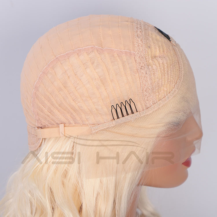 Aisi Hair Wholesale Medium Long Body Wavy Blonde Wig Long Wavy Swiss Lace Wig Synthetic Lace Frontal Hair Wigs For Black Women