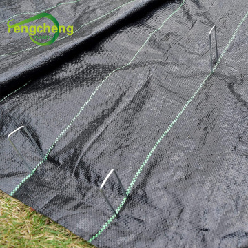 Черный полипропиленовый тканый коврик для защиты от сорняков