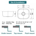 SUS 304 Bar Undermount Wastafel