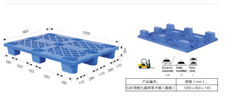 Nine Feet Single Board Plastic Pallet