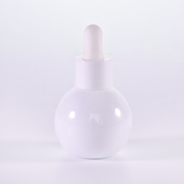 Ball Shape White Glass Dropper Bottle For Serum