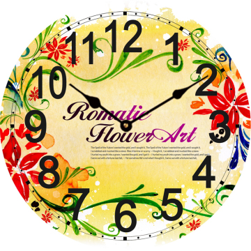 Romantic Flower Art MDF Clock