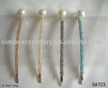 fashion metal seed beads and pearls hair jewelry hair boby pin clip