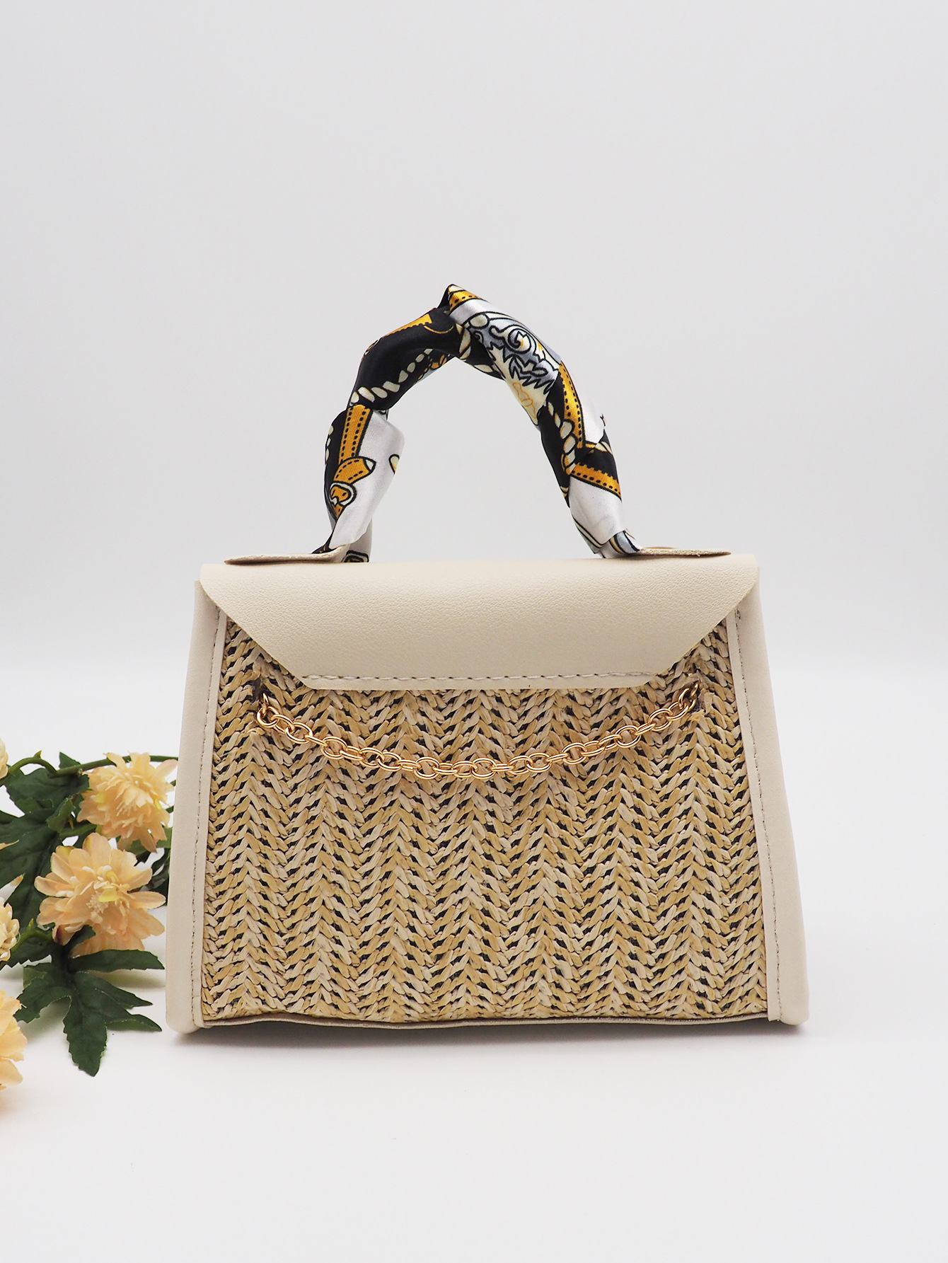 Summer Girl Bag Pastoral Style Woven Retro Portable Straw Woven Bag Fashion Messenger Bag