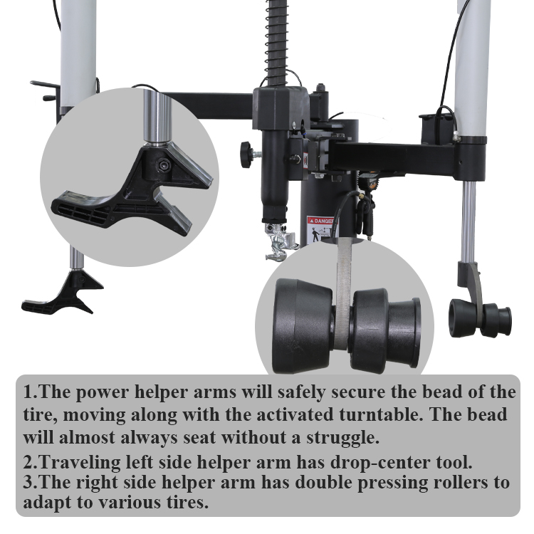 tire changer double helper arms