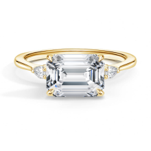 IGI Certified Emerald Cut Yellow Gold Ring