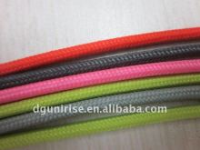 Pink red textile braided lamp power cord plug