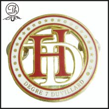 Hollow logo metal enamel badge