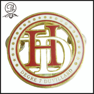 Hollow logo metal enamel badge