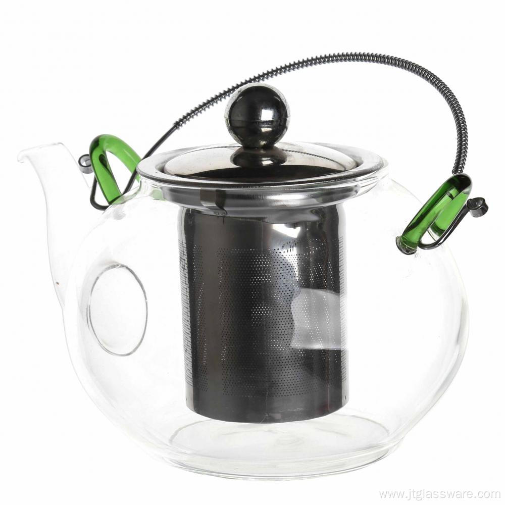 Heat Resistant Glass Teapot With Stainless Steel Infuser