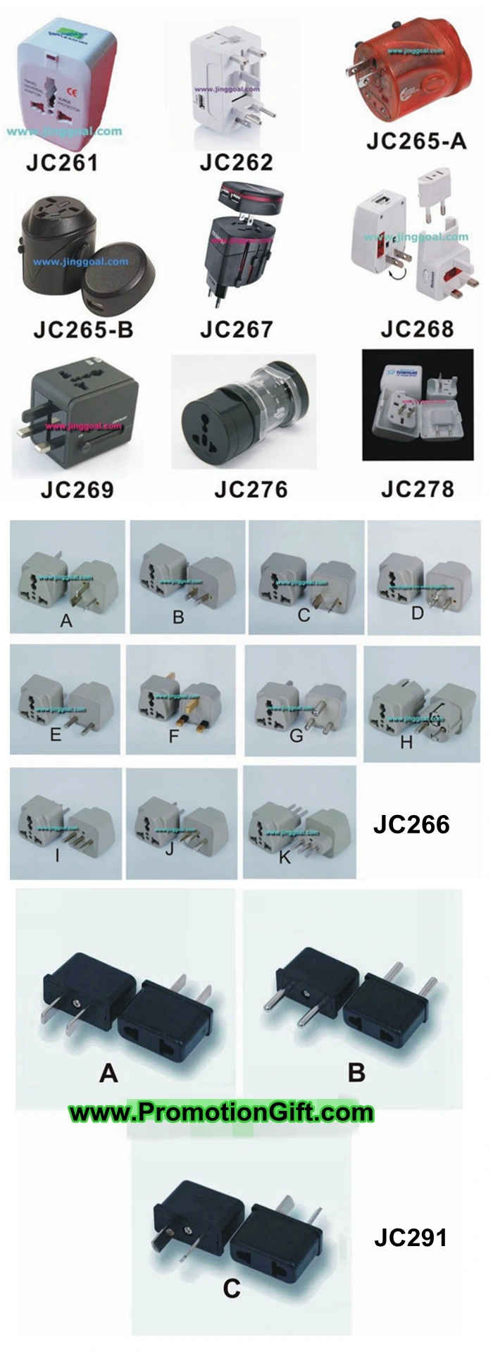 Universal USB plug travel adapter