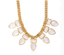 Statement Necklace, Fashion Jewelry Alloy Charm Synthetic Precious Stone Statement Necklace , Statement Necklace 2015 PT1116