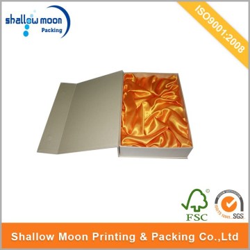wholesale custom design rigid cardboard box with silk inside