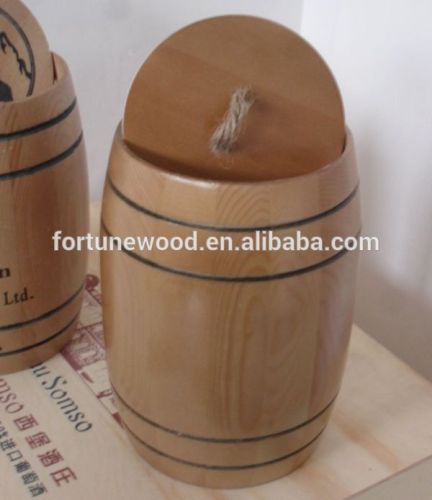 Wood coffee bean packing barrel custom logo