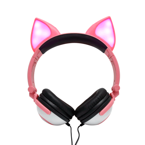 2019 Nuevos auriculares de oreja de Fox con iluminación colorida y tendencia