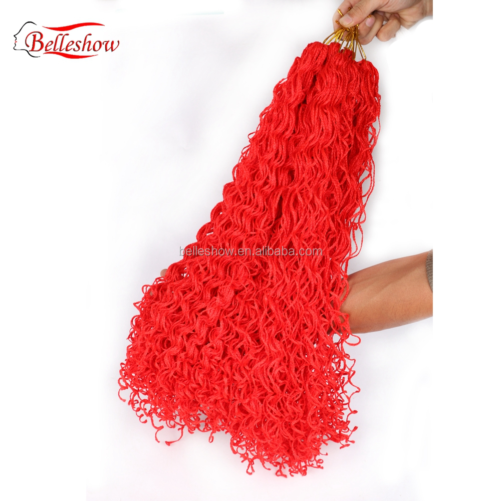 Hot sell extensions 20 inch new micro knot  curly  long crochet synthetic braiding hair curly 3x box braid hair zizi box braid