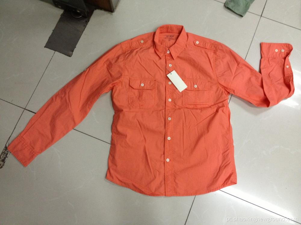 Camisas laranja camisas de algodão camisas masculinas