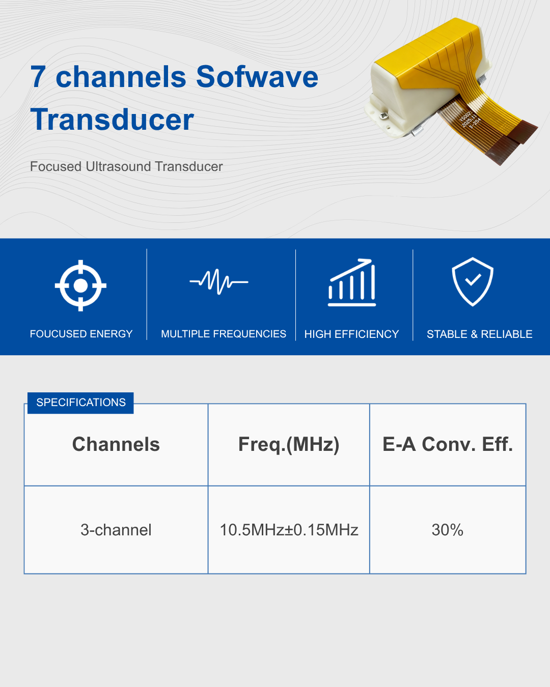 7 kanallı Sofwave Dönüştürücü -1 7channels Sofwave Transducer -1