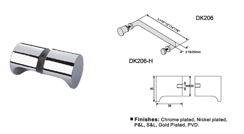 Frameless Shower Room Glass Door Knob B